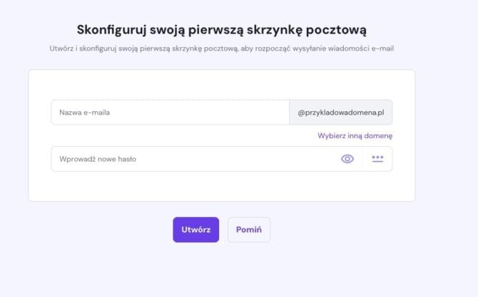 Zakłądanie skrzynki