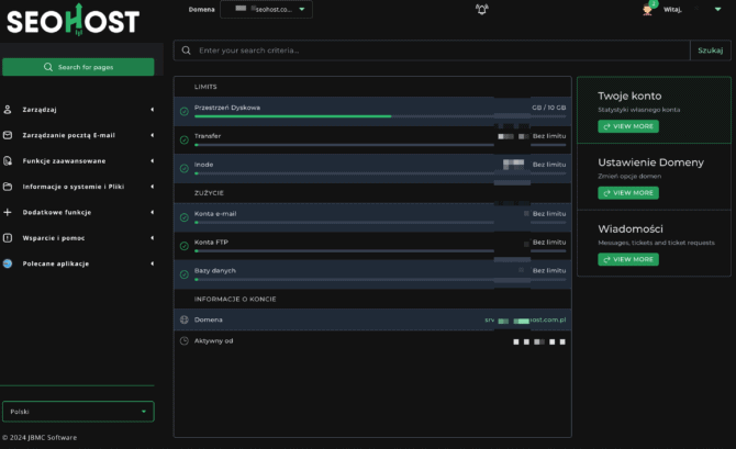 Panel Direct Admin w Seohost